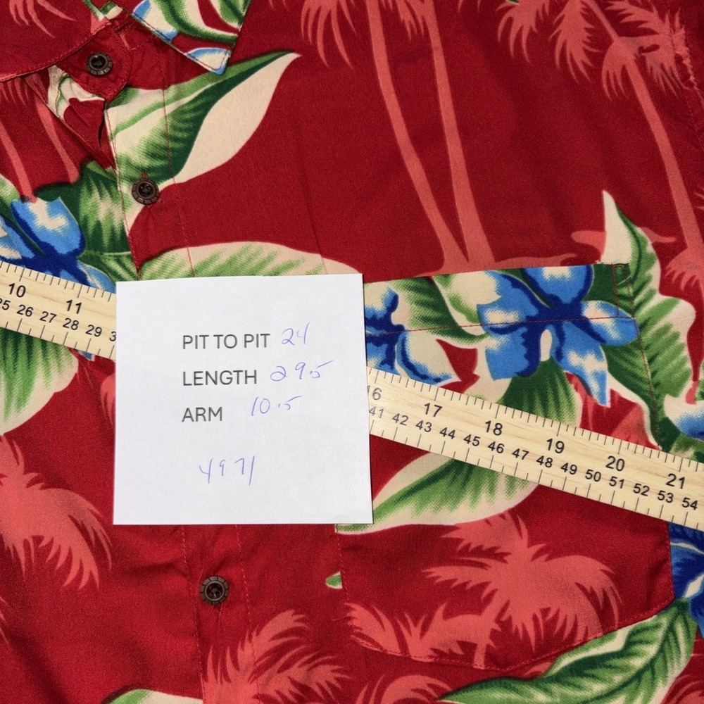 Don AngHawaiian Aloha XL Shirt  RED  Magnum PI Style Tropical - Picture 7 of 7